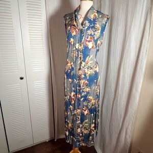 Bentley | Women’s | Dresses | M | Vintage Floral Abstract Button Down Maxi Dress